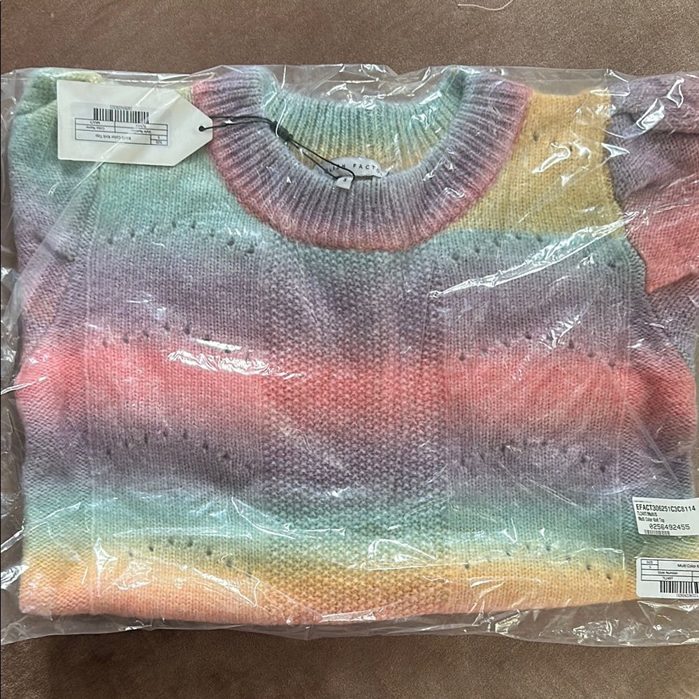 English Factory Pink and Purple Crew Neck Sweater